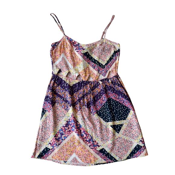 Divided by H&M Colorful Ditsy Floral Sleeveless Mini Dress Size 6 Summer Spring - Picture 1 of 7